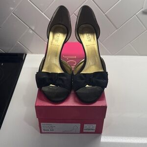 J. Crew Elegant Black Heels with Bow